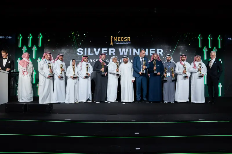 Winners on stage at the Shopping Centre & Retailer MENA Awards